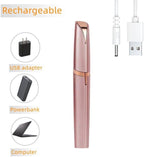 Women's Electric Eyebrow Hair Remover, LED Light, Stainless Steel Blade, Rechargeable, Anti-Allergenic, Multi-Functional, Clean Skin, No Pulling