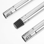 Mobestech Three-Section Stainless Steel Mop Handle Replacement Rod Metal Broom Pole for Bathroom and Floor Cleaning Sturdy Mop Stick Replacement