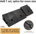 2Pack Plastic Curb Ramp for Driveway, Each 5.12" H x 10.63" W x 9.52" L, Extensible for Low Cars, Motorcycle,Bike, Cart Lawn