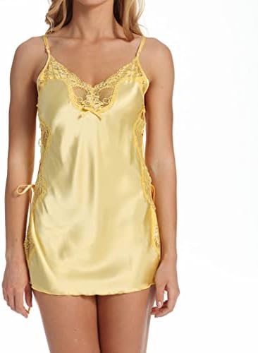 Shirley of Hollywood Women's Charmeuse and Lace Chemise