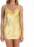 Shirley of Hollywood Women's Charmeuse and Lace Chemise
