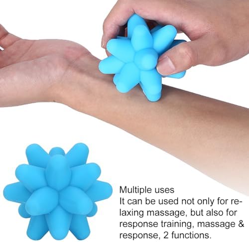 1PCS Spiky Massage Ball, 80mm Silicone Trigger Point Massage Ball, Blue Fascia Balls for Reaction Training, Massage
