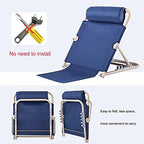 Adjustable Padded Bed Backrest Portable Folding Adjustable Sit-Up Back Rest Multi-Function Back Rest Support Change Angle of Backrest for Neck Head and Lumbar Support,Blue for Bed