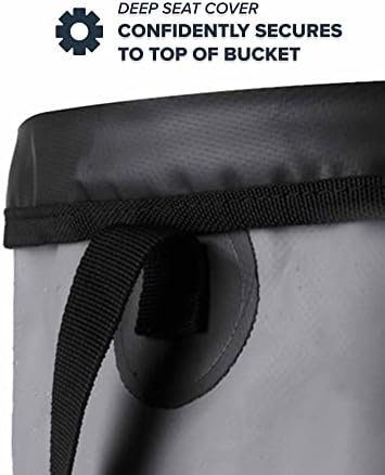Rogue Endeavor Heavy Duty Collapsible Bucket (5 Gallon (20L) Includes Lid), Mesh Bag, Beach and Salt Water Ready, Durable Reinforced Design with Metal Hardware (Black)