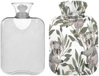 Koala and Leaves Hot Cold Water Bottle with Fleece Cover PVC Hot Water Bag 1 Liter