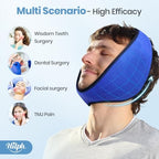 Hilph Face Ice Pack Wisdom Teech Ice Pack Head Wrap for Facial Oral Surgery Pain Relief for TMJ, Jaw Ice Wrap with 4 Hot Cold Gel Packs Reusable for Tooth Extraction & Teeth Removed, Tonsil Blue