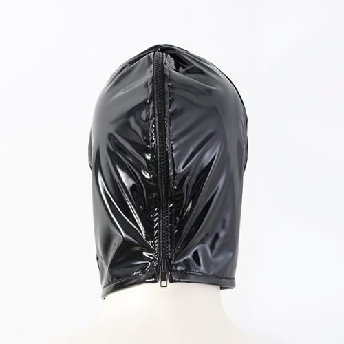 Latex Hood Rubber HeadMask,Latex Head Cover,Back Zipper for Unisex Cosplay Club Wear,Two sizes to choose