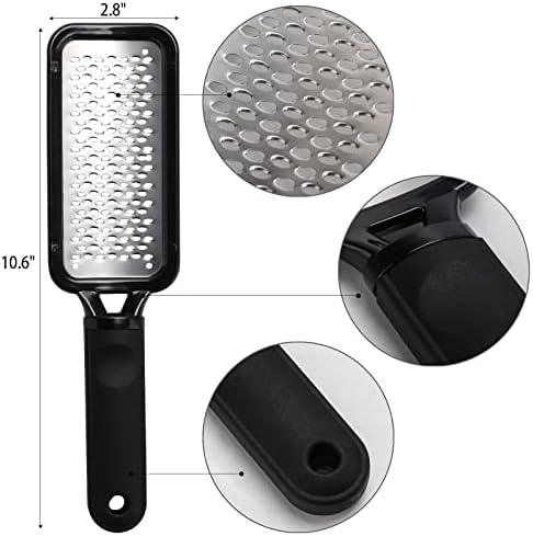 3 Pieces Colossal Foot Files Kit Foot Scrubber Foot Rasp and Double-Sided Heel Files Pedicure Tools Callus Remover Stainless Steel Feet Scraper Foot Grater for Dead Skin