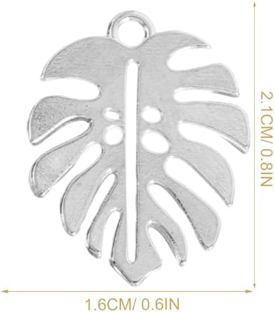 TEHAUX 50Pcs Retro Hollow Monstera Leaf Charms Alloy Pendants for Jewelry Making Diy Earrings Bracelets Necklaces Sweater Chain Accessories