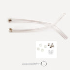 1 Pair Glasses Legs Replacement Temples Glasses Metal Frame Arms Legs Replacements Screws and Screwdriver Double Flat Teeth (Transparent)