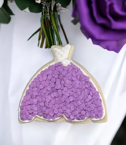 EDIBLE ACCENTS PURPLE SEQUINS - Confectionery Accents, Gluten Free, Egg Free, Nuts Free, Kosher, Fancy Sprinkles Medley Mix, For Baking, Decorating, Cookies, Cupcakes, Cakes, Great Topping, Jimmies, Sugar Shapes, 2.75oz