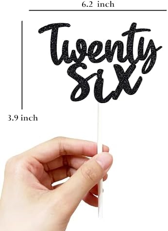 Happy 26th Birthday Cake Topper twenty six Birthday Cake Toppers, Funny 26th Cake Topper for Men,26 Cake Topper For Women, 26th birthday decorations,26th Birthday Cake Topper