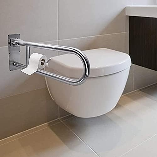 Bath Handle Towel Rail Handle Grab Bar Flip-Up 24-Inch Safety Toilet Bathroom Rail Heavy Duty Screw-in Assist Handrail Handicap Armrest