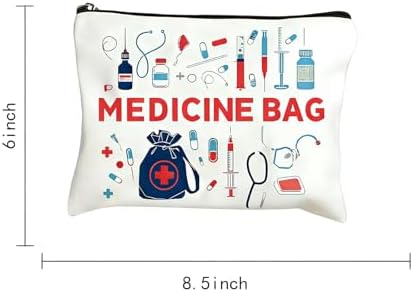 Travel Medicine Organizer Bag with Zipper Makeup Bags for Pill Storage Medical Pouch Medicine Pouch Organizer for Nurse Practitioner Gifts for Women Zipper Pouches for Organizing Cosmetic Travel Bag