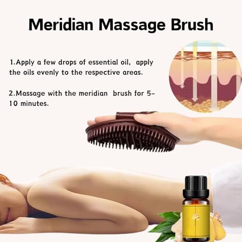 2pcs Meridian Brush Massage, 2025 New Meridian Massage Pressure Brush, Whole Body Essential Oil Massage Brush, Professional Custom Portable Handheld.