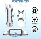 Grab Bars for Bathtubs and Showers 3 Suction Cups Shower Handle, Heavy Duty Safety Shower Grab Bars for Seniors and Elderly, Handicap Bars for Bathroom 2 Pack, Gray