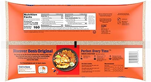 BEN'S ORIGINAL Enriched Long Grain White Rice, Parboiled Rice, 10 lb Bag