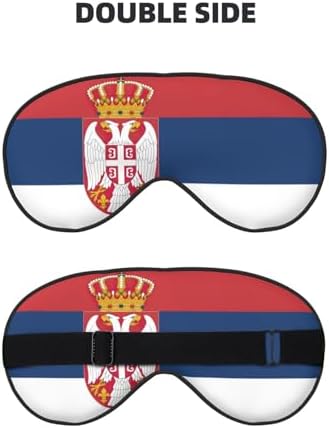 Flag of Serbia Night Mask Soft Reversible Eye Cover Adjustable Strap Light Blocking Comfortable Rest