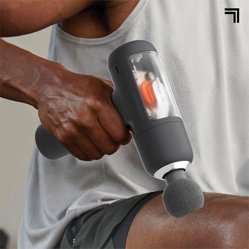Sharper Image PowerBoost Circuit Massage Gun [2026 Version] Deep Tissue Percussion Massager with 6 Speeds for Back, Shoulders, & Full Body Muscle Pain Relief, with 4 Attachments & Travel Case