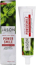 JASON Powersmile Whitening Fluoride-Free Toothpaste, Powerful Peppermint, 6 Ounce Tube