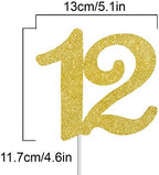 Numbrer 12 Cake Topper for Happy 12th Birthday or Anniversary Party Decoration Supplies