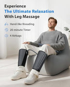 CINCOM Leg Massager for Circulation and Pain Relief, Air Compression Calf Massager with 2 Modes 3 Intensities Helpful for RLS Edema and Muscle Soreness