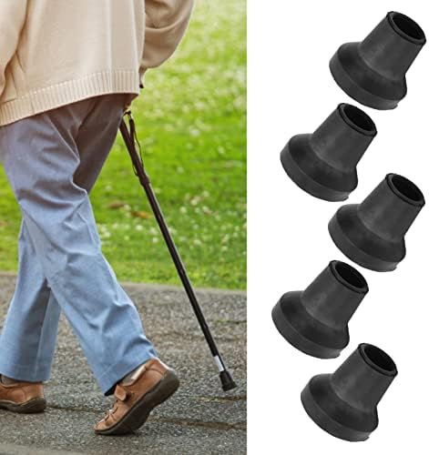 5Pcs 14mm Cane Tips, Anti-Skid Rubber Crutch Tips for Safe Walking, Durable Nonslip Cane Accessories, Good Grip for Enhanced Stability and Wear Resistance