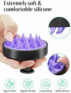 HEETA Scalp Massager Hair Growth, Soft Silicone Scalp Scrubber Shampoo Brush for Exfoliation, Dandruff Removal Head Massage Stress Relax, Wet & Dry Use for Thick Thin Curly Hair Care, Black