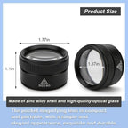 Rongon 30X Portable Pocket Reading Magnifier Optics Loupes Mini Desk Magnifier Loop Microscope Magnifying Glass Lens for Jeweler Stamps Maps Antiques Magazines Electronics (30X 40MM)