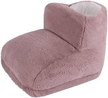 Electric Heated Foot Warmers for Men Women Fuzzy Thick Plush Foot Heater Winter USB Rechargeable Thermal Heating Feet Warmer Boots Shoes