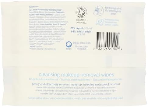 Natracare Cleansing Make Up Removal Wipes Sensitive Skin 20 Per Pack