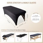 Lash Bed Cover Professional Stretchy Spa Bed Cover Reusable Massage Table Cover Beauty Bed Protective Topper, Excellent for Lash Extension, Massage, Spa, Beauty Salon, Wax, Tattoo (Black)