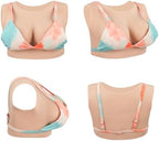 Minaky Silicone Breastplate Fake Breast forms Round Collar B-E Cup Fake Boobs for Crossdressers Transgender Drag Queen