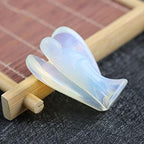 Healing Crystal Angel Figurine Natural Gemstone Hand Carved Pocket Peace Guardian Angel Statue Reiki Healing Crystals Desk Ornament Home Decorations （2 pcs）
