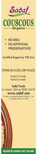 Sadaf Couscous Organic - Vegetarian Organic Couscous - Traditional & Healthy Meal - NO MSG - NO Artificial Preservatives - Kosher - 12 Oz