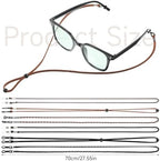 6 Pcs Glasses Chain Eyeglasses Strap Eye Glasses Holders Around Neck Glass Chain for Women PU Leather Adjustable Eyewear String Lanyard Retainer Sunglasses Strap for Men & Women