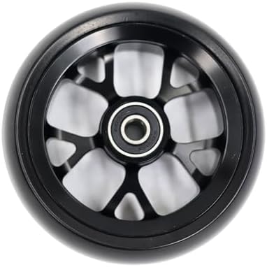 4"Wheelchair Replacement Casters (Pair) – Heavy-Duty Aluminum + PU Wheels, φ8/26mm Bearings, 1.3" Width – Smoother Roll & Better Stability (Black, 4")