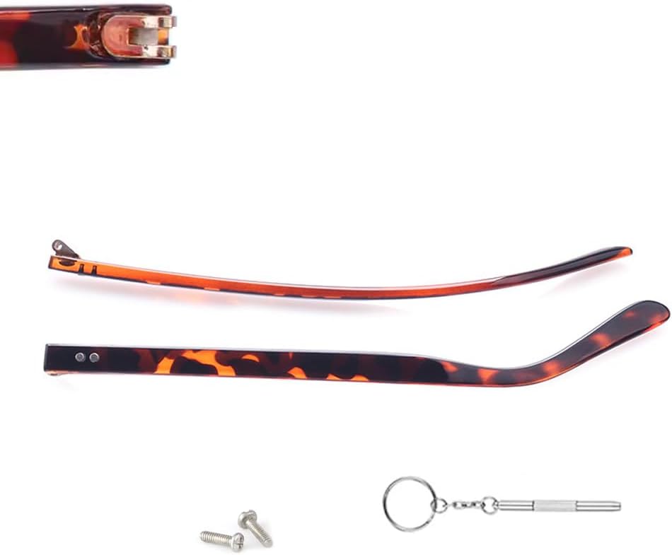 QYAJS Eyeglass Replacement Temple Legs Plastic Glasses Replacement Arm for Glasses Sunglasses Leopard Print Color (Double-tooth Hinge)