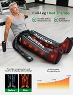 Medisana Leg Massager with Heat and Compression, Full Leg & Foot Massager Compression Boots with 6 Modes, 5 Intensity and 3 Heat for Circulation and Pain Relief