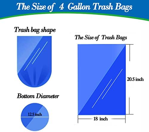 4 gallon trash can liners,250 counts,Small clear Garbage Bags,Extra Strong 4 Gal Trash Bag,Fit 12 liters trash Bin Liners for Home Office Kitchen(Clear)