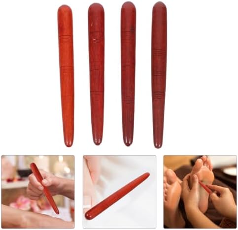 4Pcs Manual Acupressure Pen Wooden Thai Massage Stick Rod Deep Tissue Massage Tool Trigger Point Relief Pain Therapy Tools Full Body Relaxing Gifts Acupressure Pen,Acupressure Tools