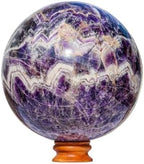 Amethyst Crystal Sphere, 240MM, Blue, Healing Gemstone Ball for Chakra Balance, Positive Energy & Home Decoration