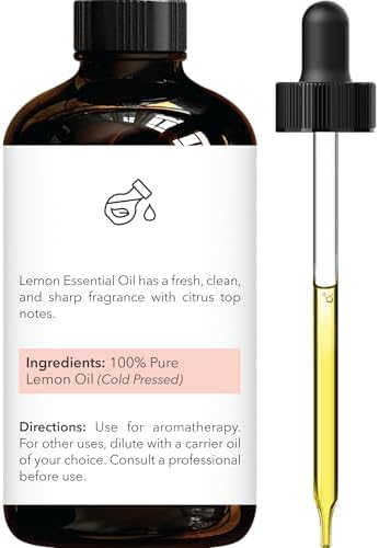 Brooklyn Botany Lemon Essential Oil - Huge 4 Fl Oz - 100% Pure and Natural - Premium Grade with Dropper - for Aromatherapy and Diffuser