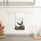 Farmhouse Donkey Kitchen Towel Gifts for Donkey Lovers Decorative, Live Like Someone Left The Gate Open Dish Towels Tea Towels, Donkeys Hand Towel for Kitchen Bathroom Decor 16x24