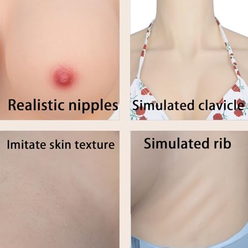 Silicone Breast 2nd Gen Silicone Breastplate Fake Breasts Forms C-G Cup for Crossdresser DragQueen Transgender