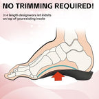 3/4 Arch Support Insoles, Suitable for Plantar Fasciitis and Flat Feet, Relieve Pain and Correct Overpronation, Orthopedic Insoles for Women Men(Men 3.5-5.5/Women 5.5-7.5)