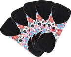 5Pcs Reusable Sanitary Pads, Washable Black Cloth Menstrual Pads Menstrual Towel Sanitary Napkins, Reusable Menstrual Pads Breathable Highly Absorbent Cotton (S)