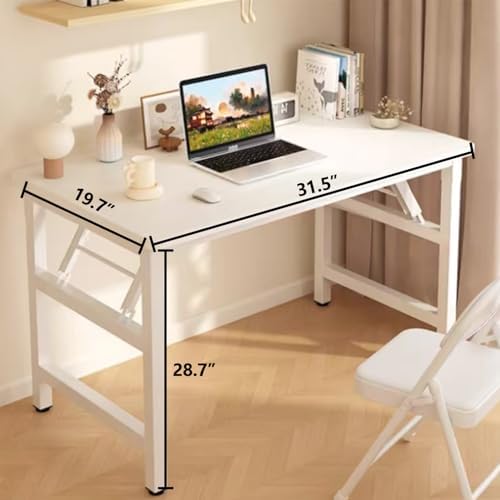 Folding Desk,31.5 Inch No Assembly Folding Computer Desk, Space-Saving Small Desk for Home Office Bedroom Dorm Study, Compact Portable Foldable Laptop Desk