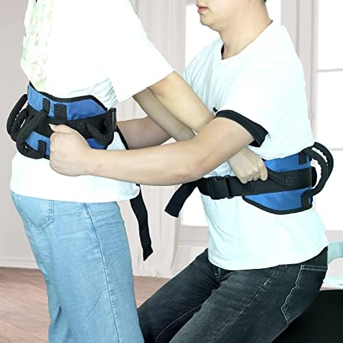 Gait Belt with Handles and Leg Strap for Seniors Transfer Lift Belts for Elderly Widen Mobility Gate Belt Medical Aid Walking Support Belts with Quick Release Buckle Fit 34" -57" Waist