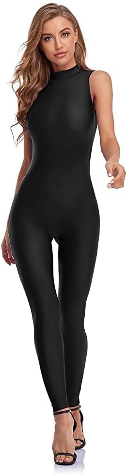 speerise Women Sleeveless Turtleneck One Piece Romper for Yoga Workout Jumpsuit with Tummy Control Bodysuit
